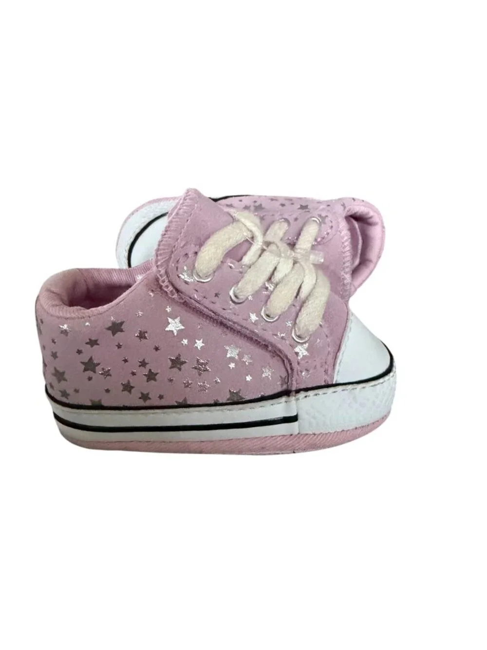 CONVERSE Girls Baby Star Print Crib Sneakers Shoes Size 1